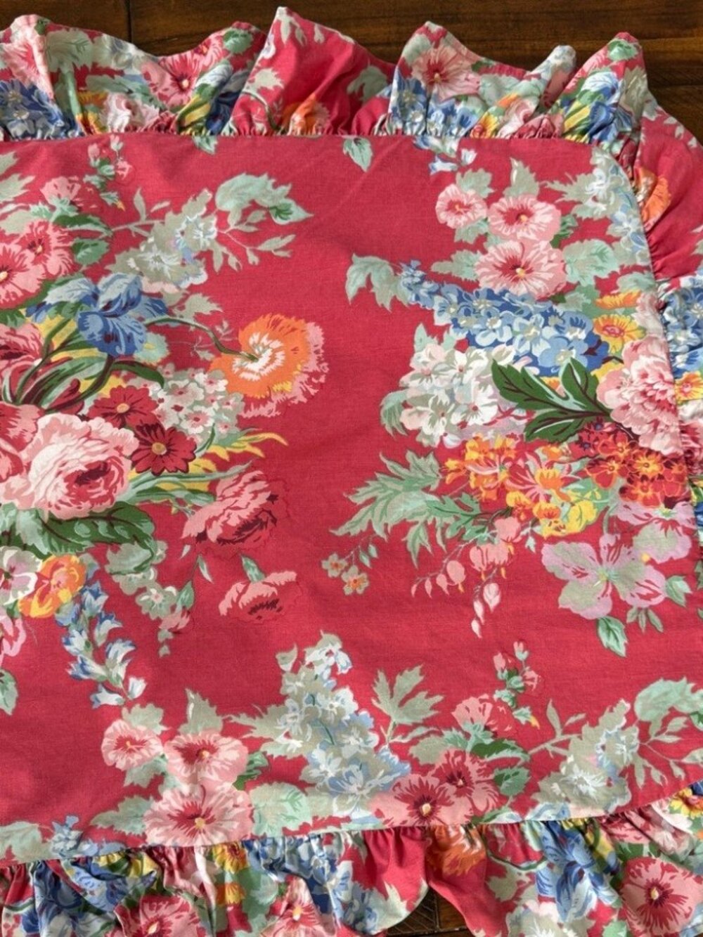 Ralph Lauren Beach House South Hampton Ruffled Pillow Shams King Floral - Picture 5 of 13